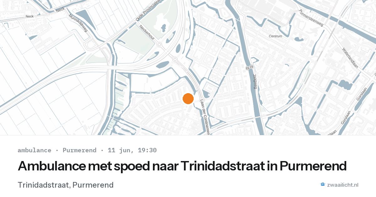Ambulance met spoed naar Trinidadstraat in Purmerend — 11 jun 2026