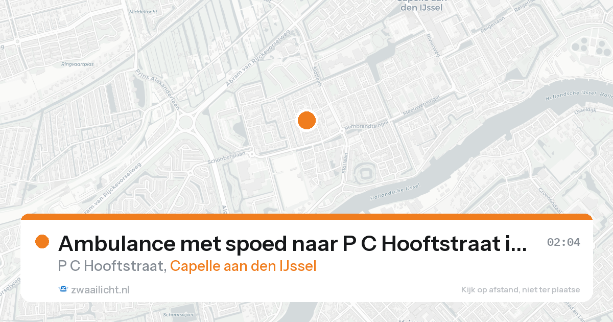 Ambulance met spoed naar P C Hooftstraat in Capelle aan den IJssel — 19 aug 2026