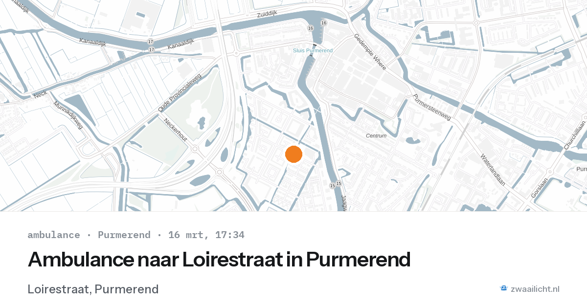 Ambulance naar Loirestraat in Purmerend — 16 mrt 2026