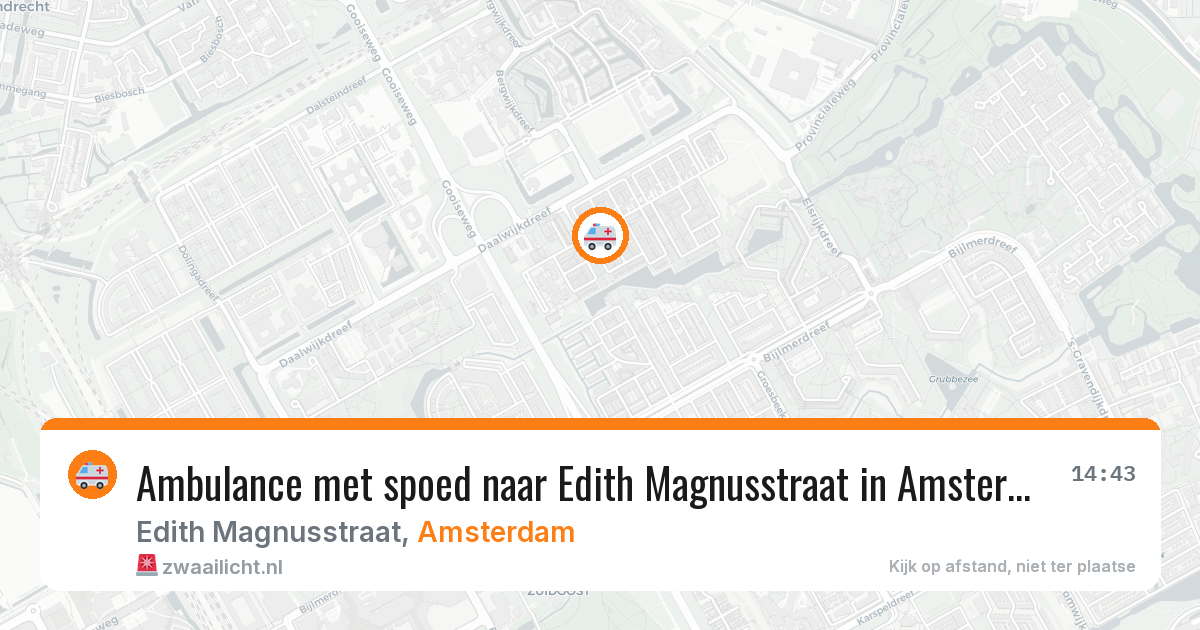 Ambulance met spoed naar Edith Magnusstraat in Amsterdam — 25 mei 2026