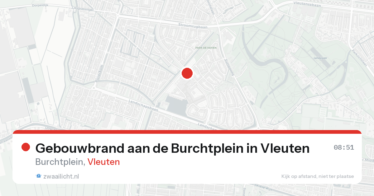 Gebouwbrand aan de Burchtplein in Vleuten — 23 aug 2026
