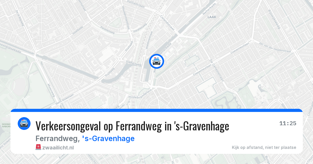 Verkeersongeval op Ferrandweg in 's-Gravenhage — 25 jul 2026