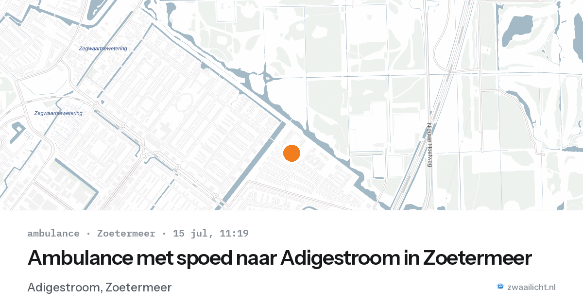 Ambulance met spoed naar Adigestroom in Zoetermeer — 15 jul 2026