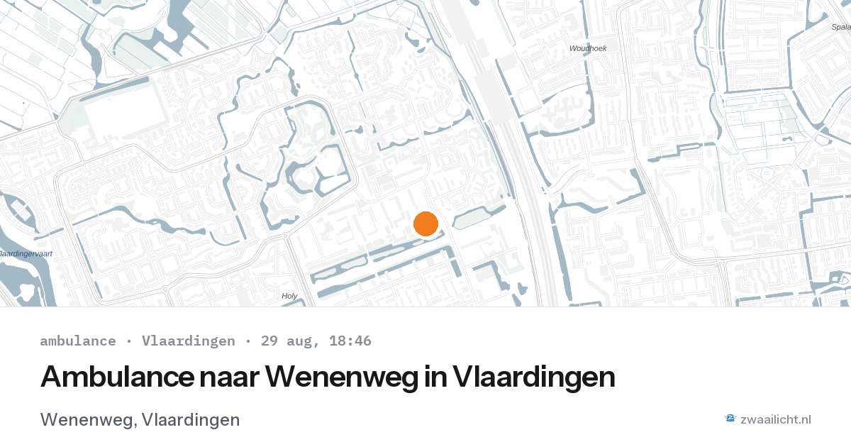 Ambulance naar Wenenweg in Vlaardingen — 29 aug 2026