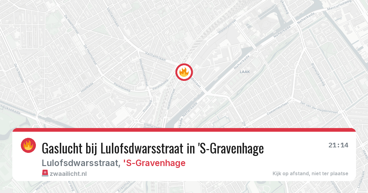 Gaslucht bij Lulofsdwarsstraat in 'S-Gravenhage — 6 mei 2026