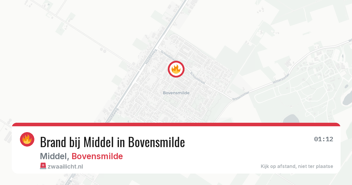 Brand bij Middel in Bovensmilde — 15 apr 2026
