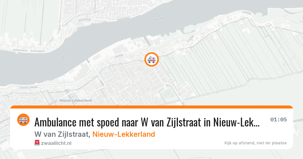 Ambulance met spoed naar W van Zijlstraat in Nieuw-Lekkerland — 21 mei 2026