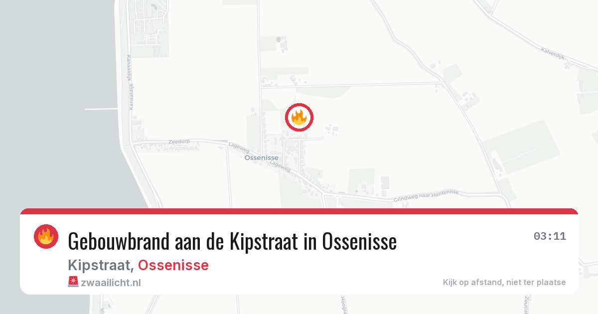 Gebouwbrand aan de Kipstraat in Ossenisse — 27 jul 2026