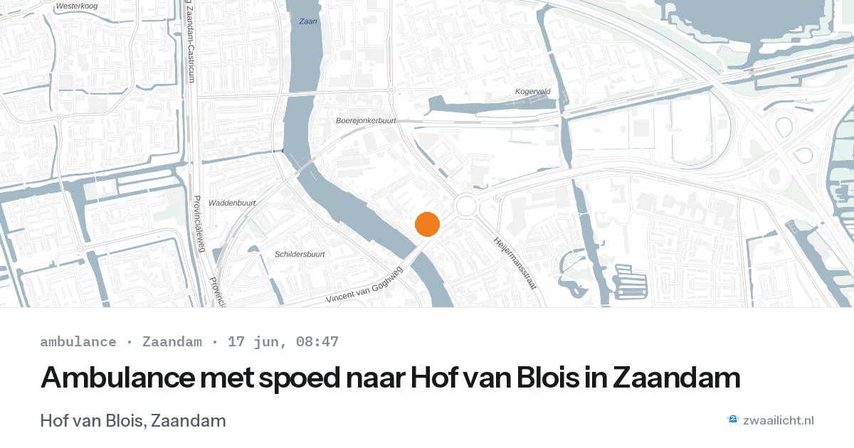 Ambulance met spoed naar Hof van Blois in Zaandam — 17 jun 2026
