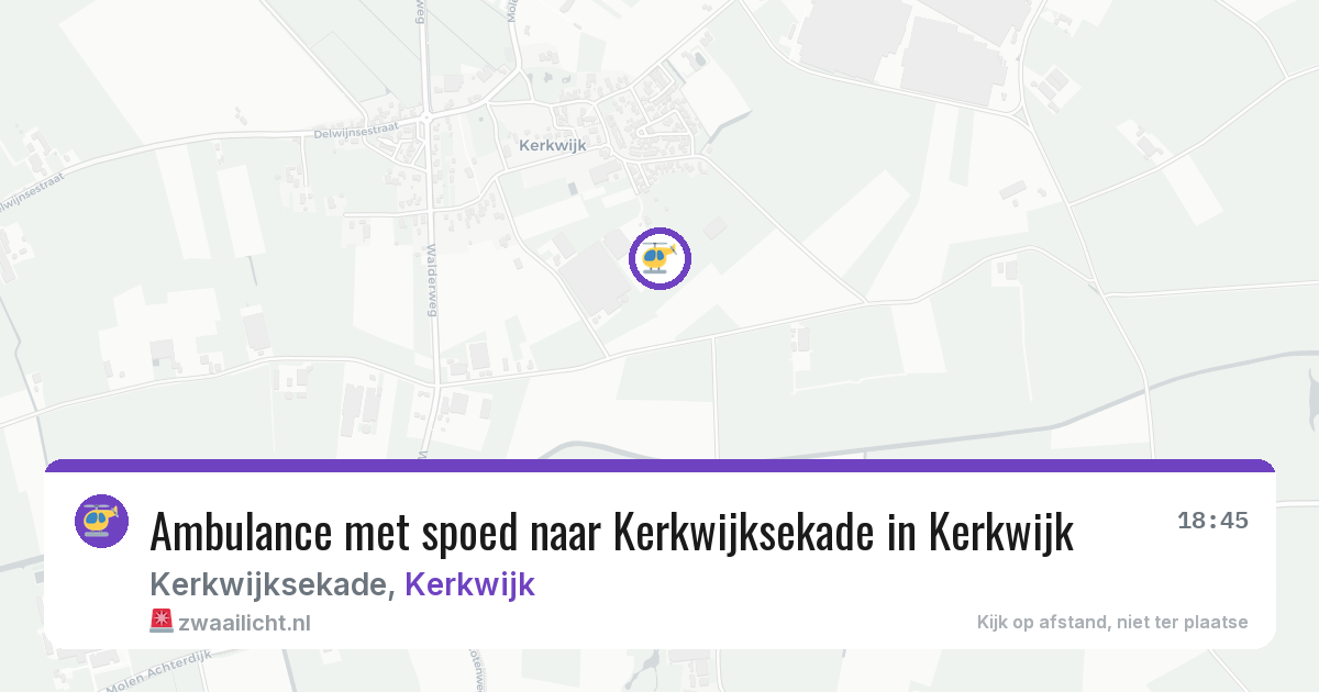 Ambulance met spoed naar Kerkwijksekade in Kerkwijk — 20 jun 2026