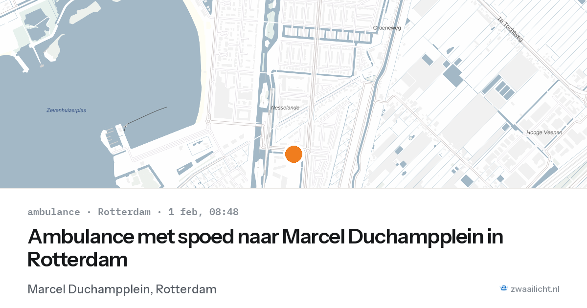 Ambulance met spoed naar Marcel Duchampplein in Rotterdam — 1 feb 2026