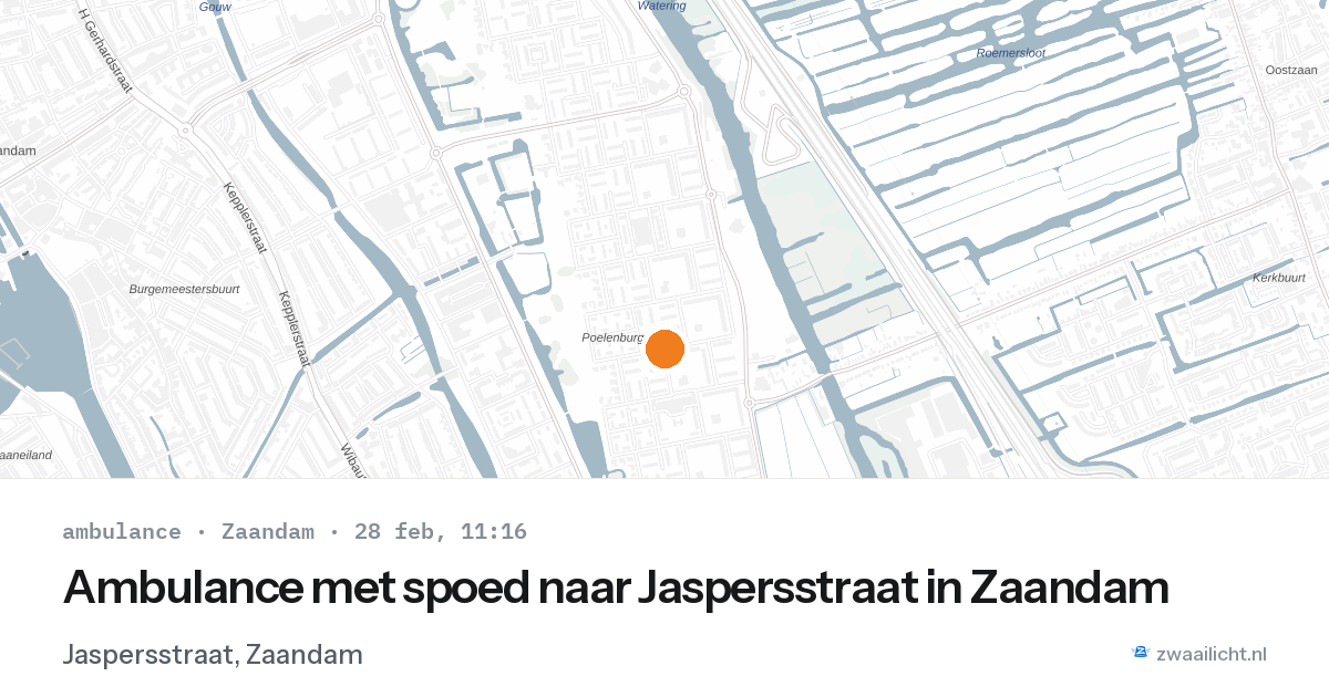 Ambulance met spoed naar Jaspersstraat in Zaandam — 28 feb 2026