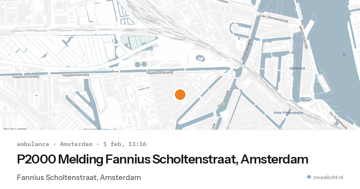 P2000 Melding Fannius Scholtenstraat, Amsterdam — 1 feb 2026