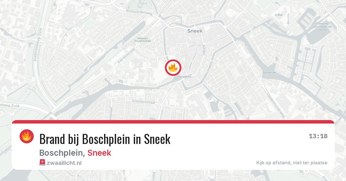 Brand bij Boschplein in Sneek — 26 jun 2026