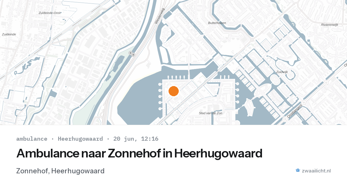 Ambulance naar Zonnehof in Heerhugowaard — 20 jun 2026