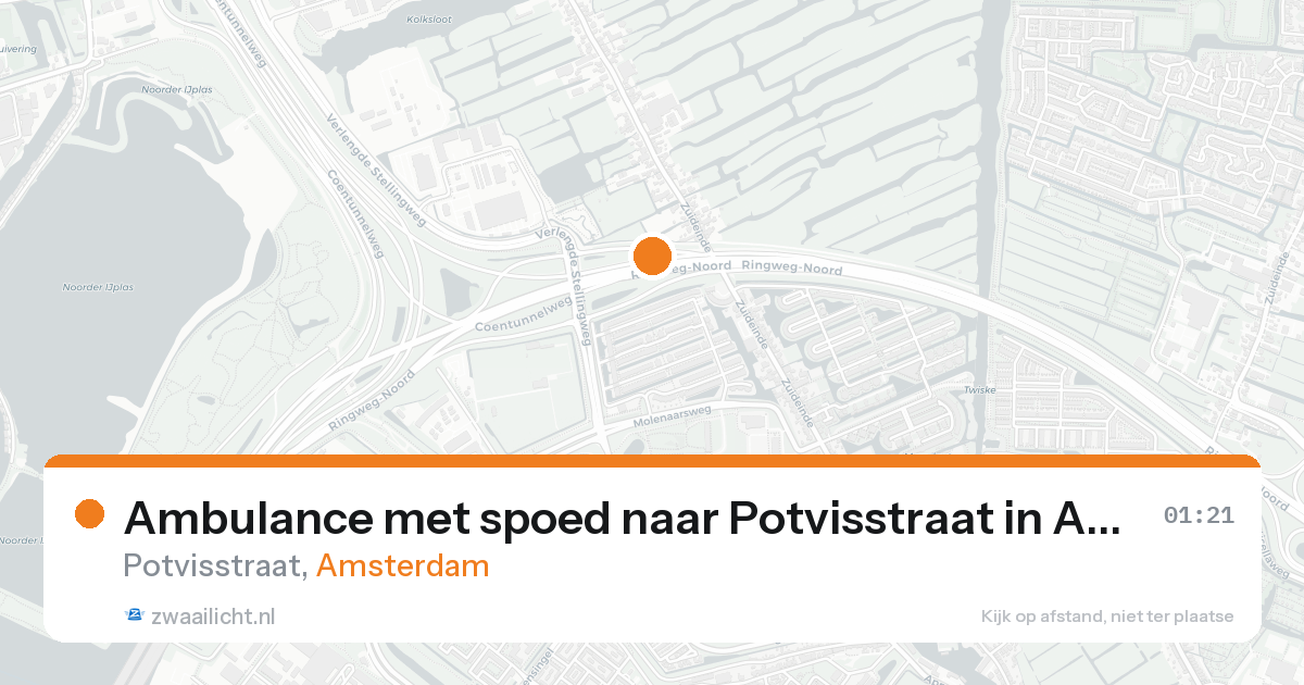 Ambulance met spoed naar Potvisstraat in Amsterdam — 20 aug 2026