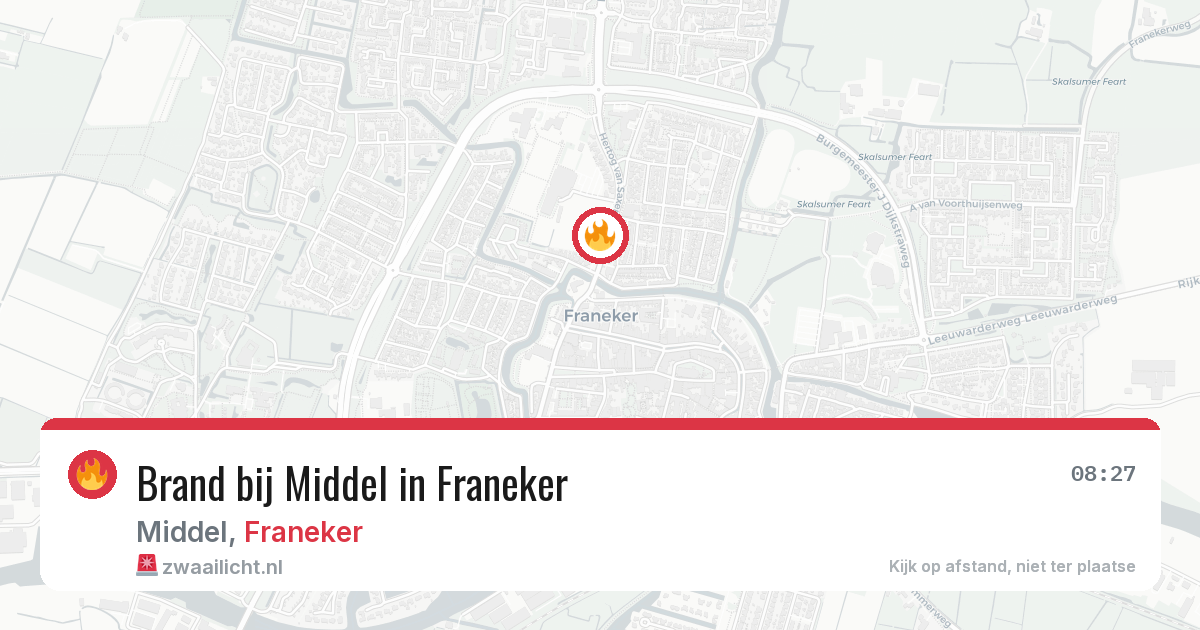 Brand bij Middel in Franeker — 20 jun 2026