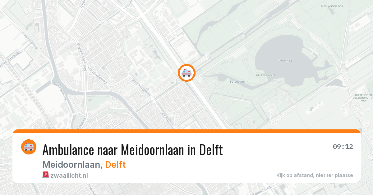 Ambulance naar Meidoornlaan in Delft — 13 aug 2026