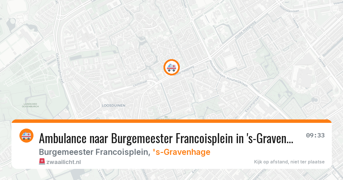 Ambulance naar Burgemeester Francoisplein in 's-Gravenhage — 31 mrt 2026