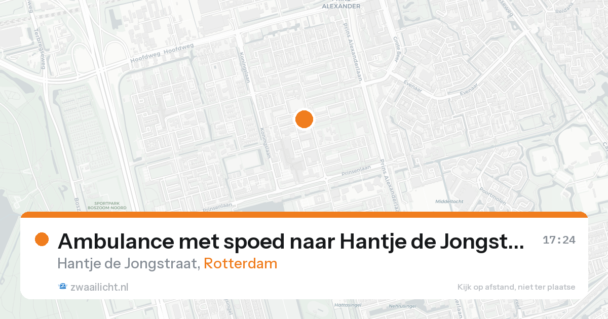 Ambulance met spoed naar Hantje de Jongstraat in Rotterdam — 16 aug 2026