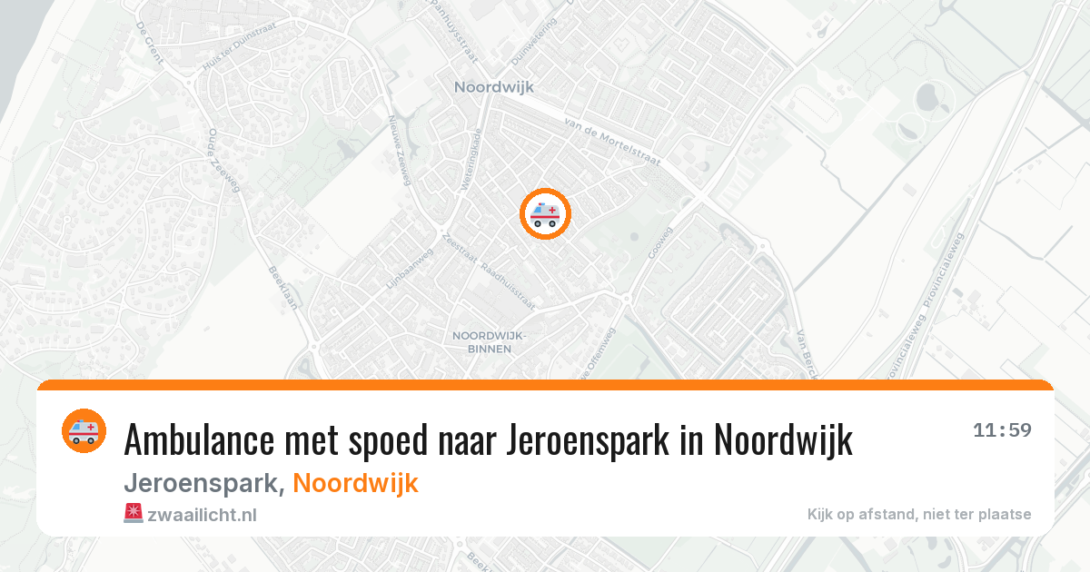 Ambulance met spoed naar Jeroenspark in Noordwijk — 25 jun 2026