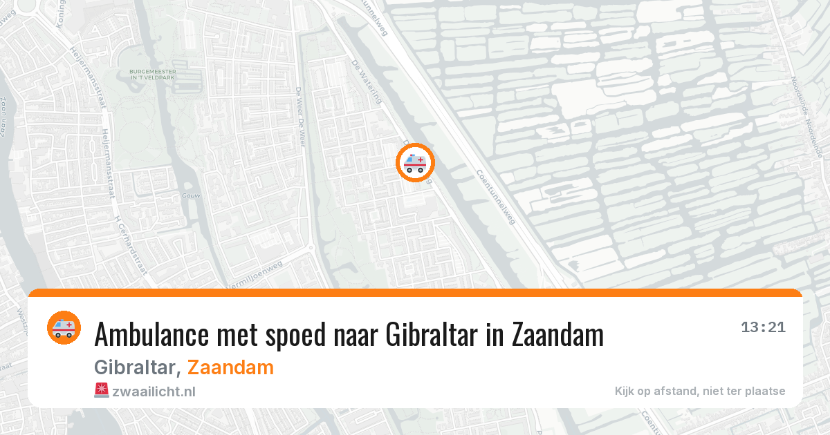 Ambulance met spoed naar Gibraltar in Zaandam — 22 jan 2026