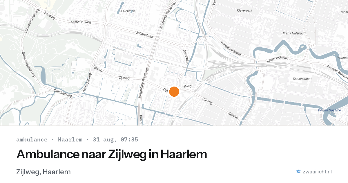 Ambulance naar Zijlweg in Haarlem — 31 aug 2026