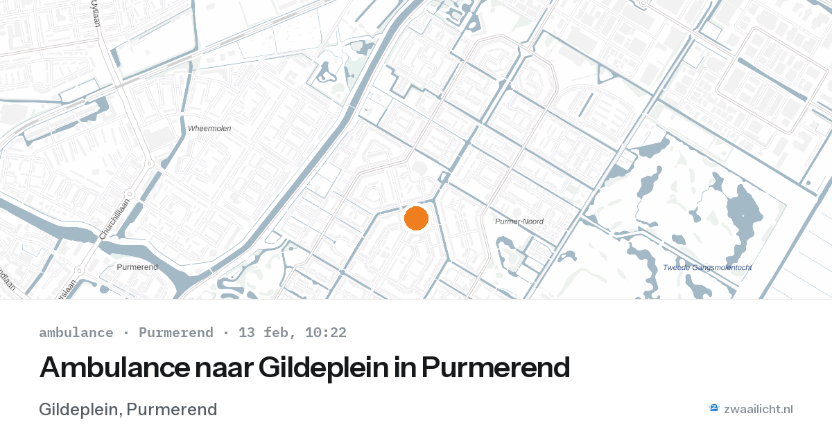 Ambulance naar Gildeplein in Purmerend — 13 feb 2026
