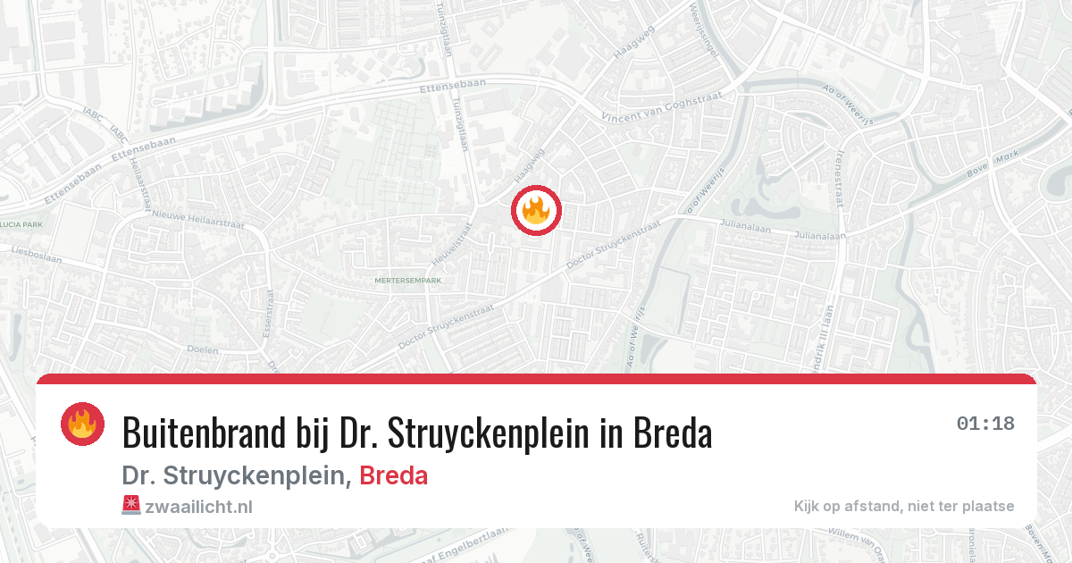 Buitenbrand bij Dr. Struyckenplein in Breda — 9 jun 2026