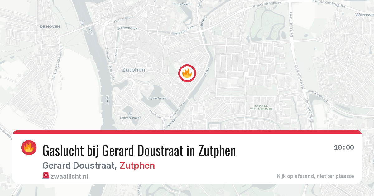 Gaslucht bij Gerard Doustraat in Zutphen — 6 jun 2026