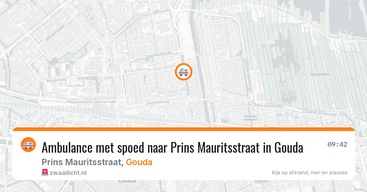 Ambulance met spoed naar Prins Mauritsstraat in Gouda — 1 jun 2026