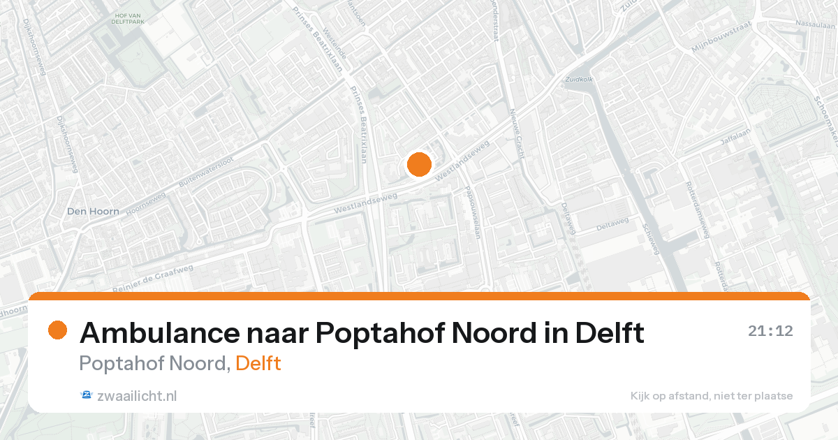 Ambulance naar Poptahof Noord in Delft — 23 aug 2026