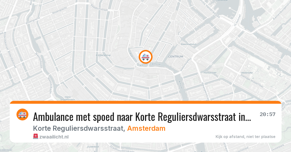 Ambulance met spoed naar Korte Reguliersdwarsstraat in Amsterdam — 15 mrt 2026