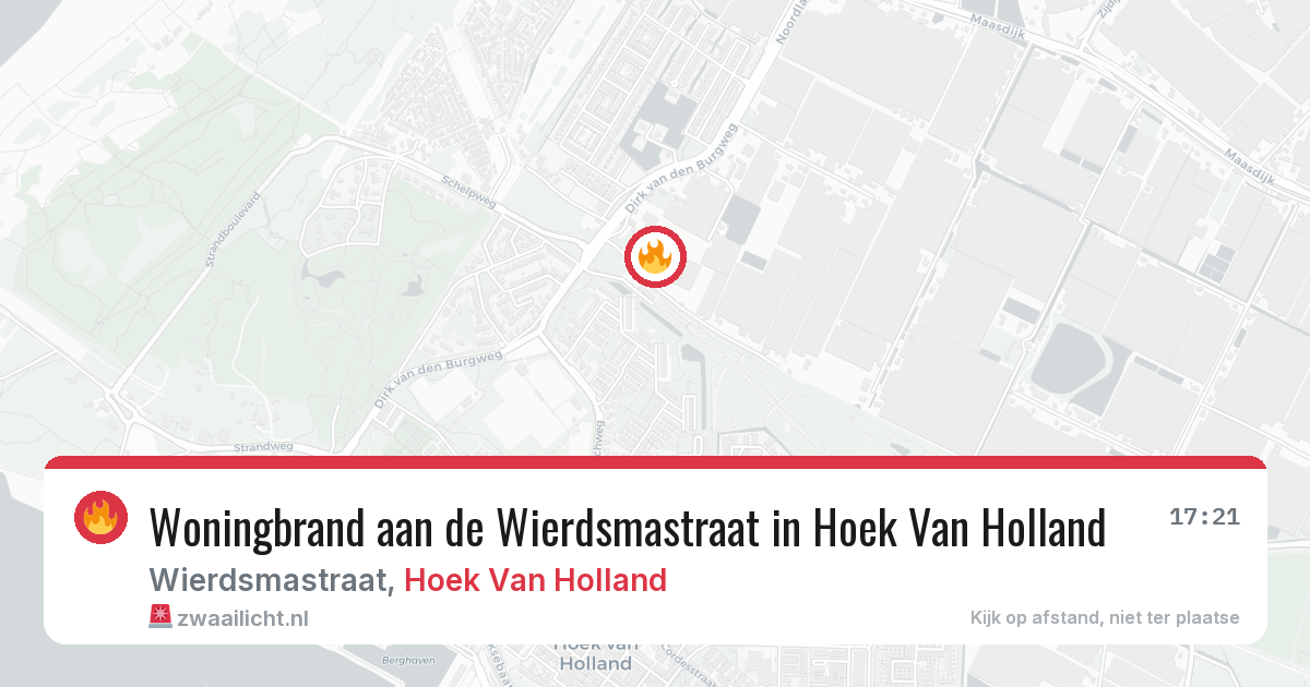 Woningbrand aan de Wierdsmastraat in Hoek Van Holland — 7 apr 2026