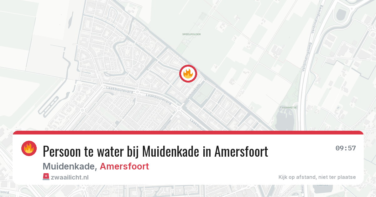 Persoon te water bij Muidenkade in Amersfoort — 28 jun 2026