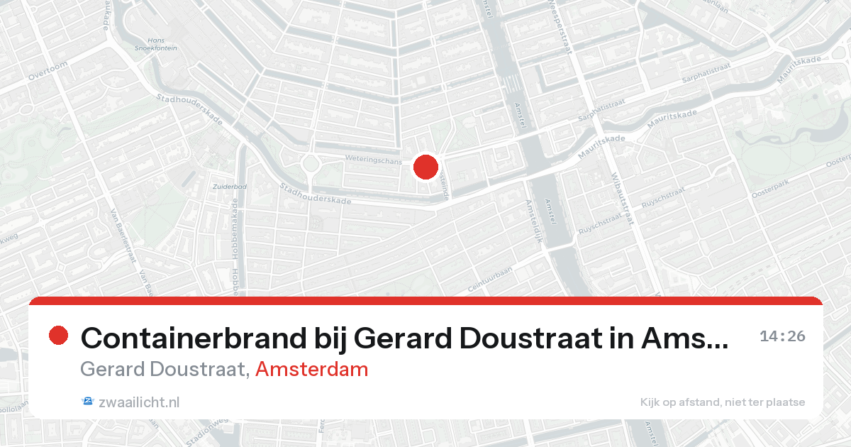 Containerbrand bij Gerard Doustraat in Amsterdam — 10 jun 2026