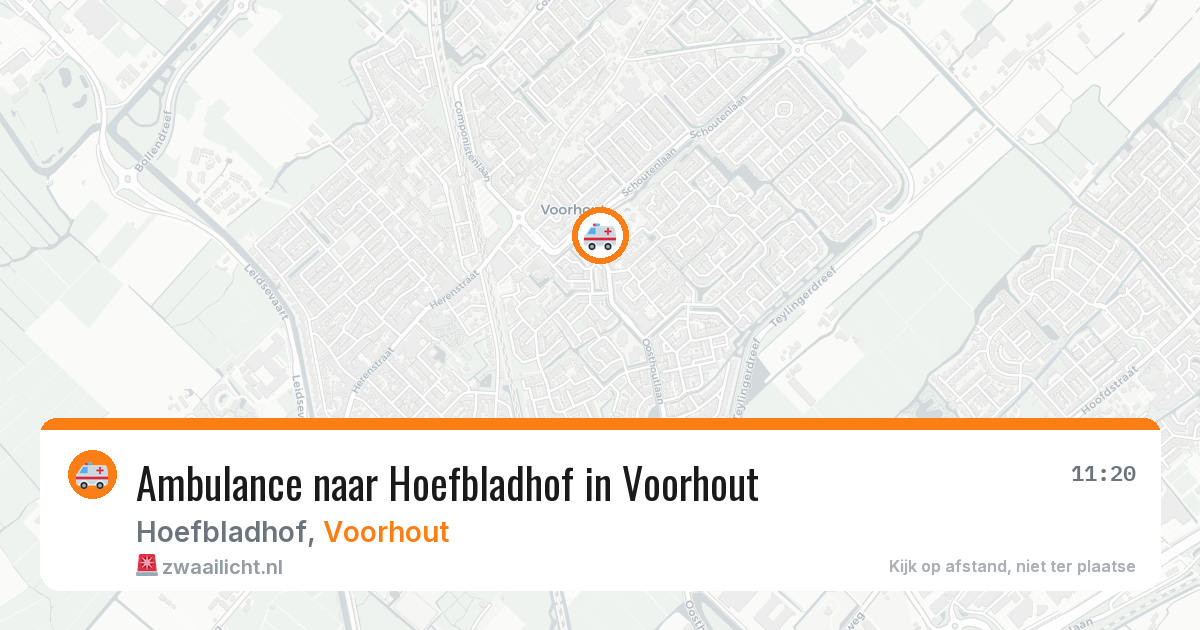 Ambulance naar Hoefbladhof in Voorhout — 20 jun 2026