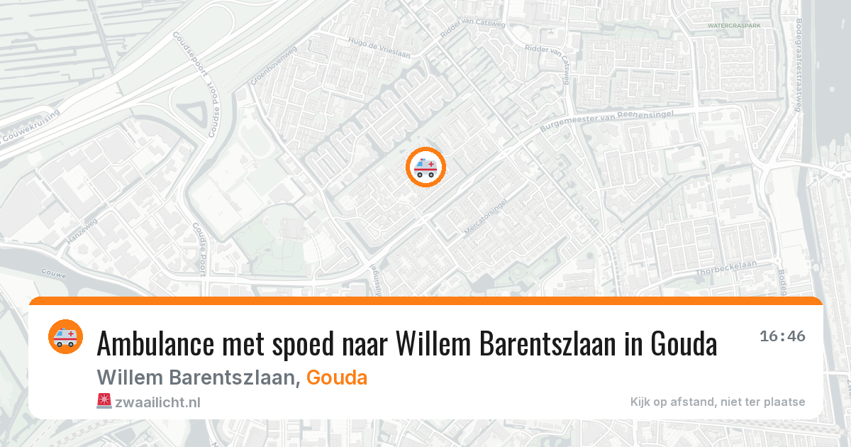 Ambulance met spoed naar Willem Barentszlaan in Gouda — 27 jan 2026