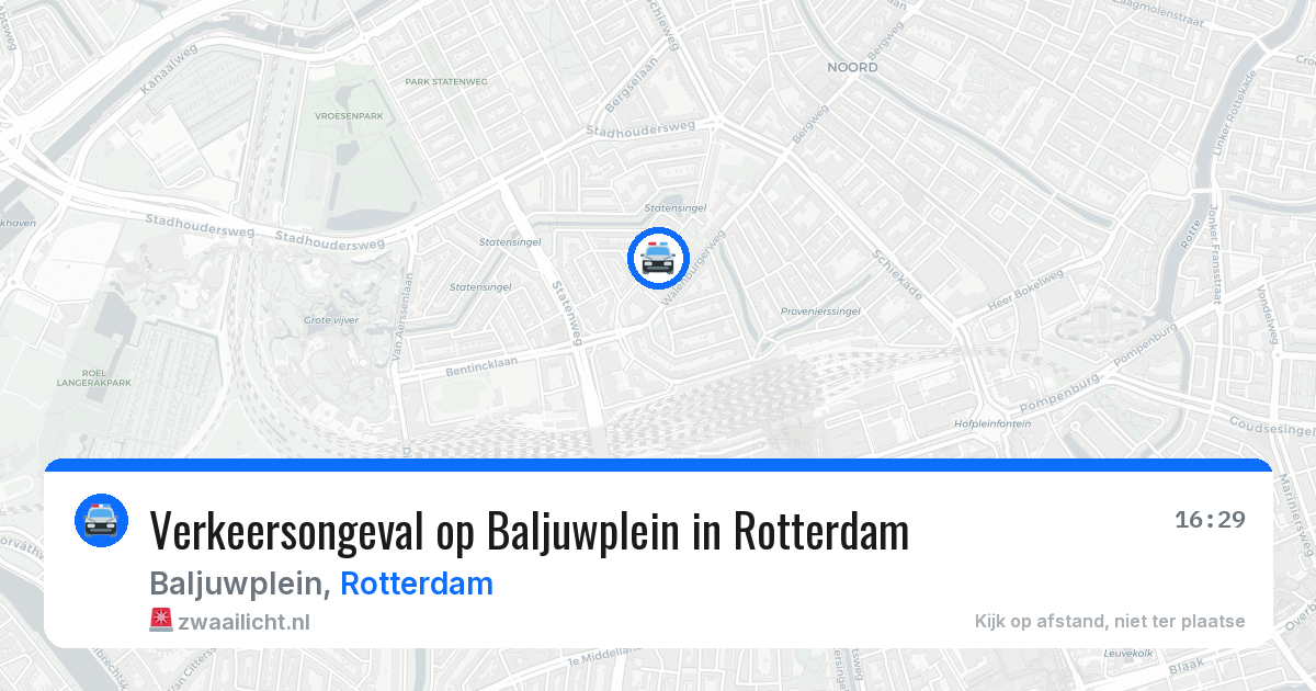 Verkeersongeval op Baljuwplein in Rotterdam — 1 aug 2026