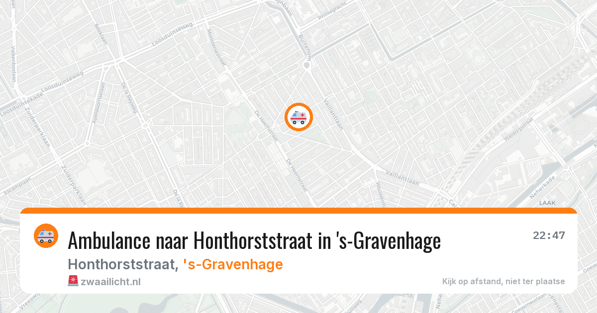 Ambulance naar Honthorststraat in 's-Gravenhage — 13 mei 2026