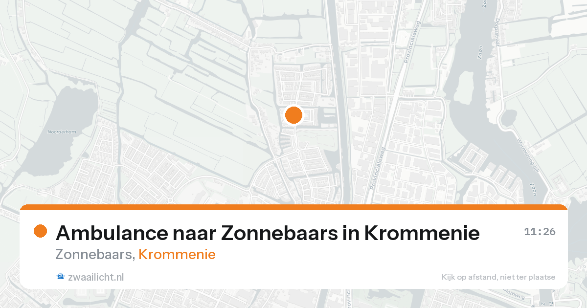Ambulance naar Zonnebaars in Krommenie — 18 aug 2026