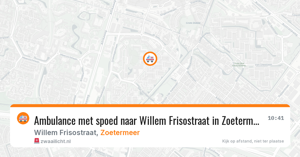 Ambulance met spoed naar Willem Frisostraat in Zoetermeer — 1 jul 2026