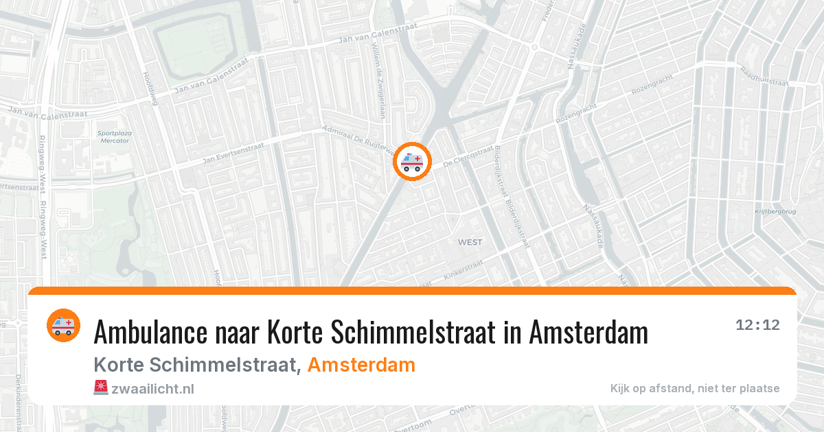 Ambulance naar Korte Schimmelstraat in Amsterdam — 21 jun 2026
