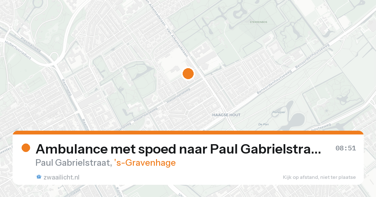 Ambulance met spoed naar Paul Gabrielstraat in 's-Gravenhage — 19 aug 2026
