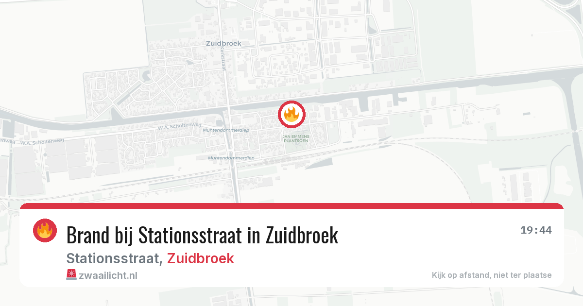 Brand bij Stationsstraat in Zuidbroek — 11 aug 2026