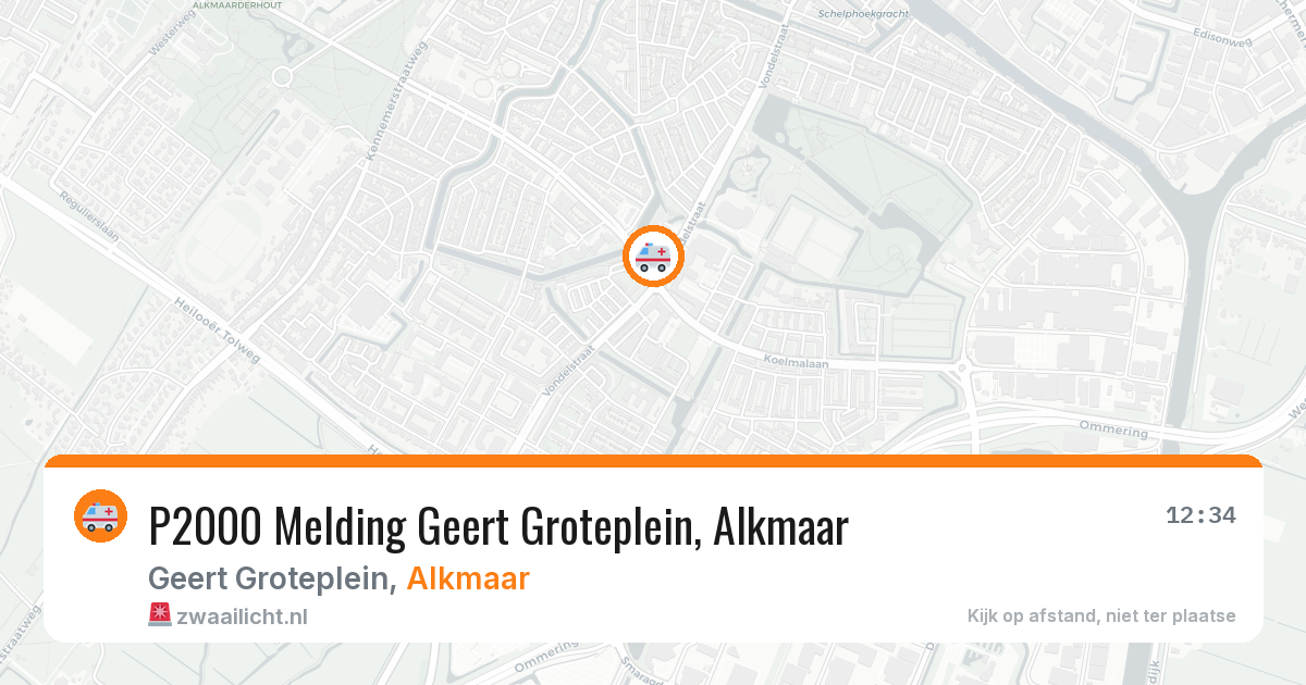 P2000 Melding Geert Groteplein, Alkmaar — 29 apr 2026
