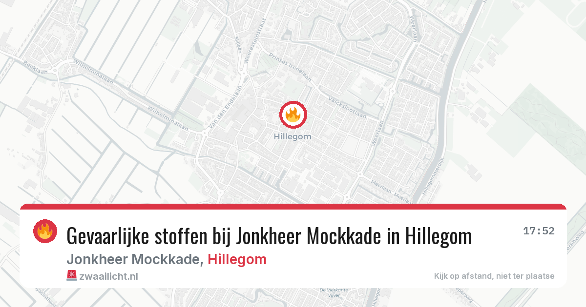 Gevaarlijke stoffen bij Jonkheer Mockkade in Hillegom — 6 jul 2026