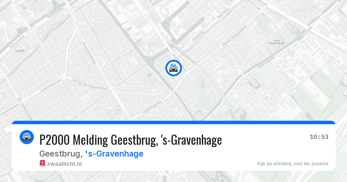 P2000 Melding Geestbrug, 's-Gravenhage — 24 jun 2026