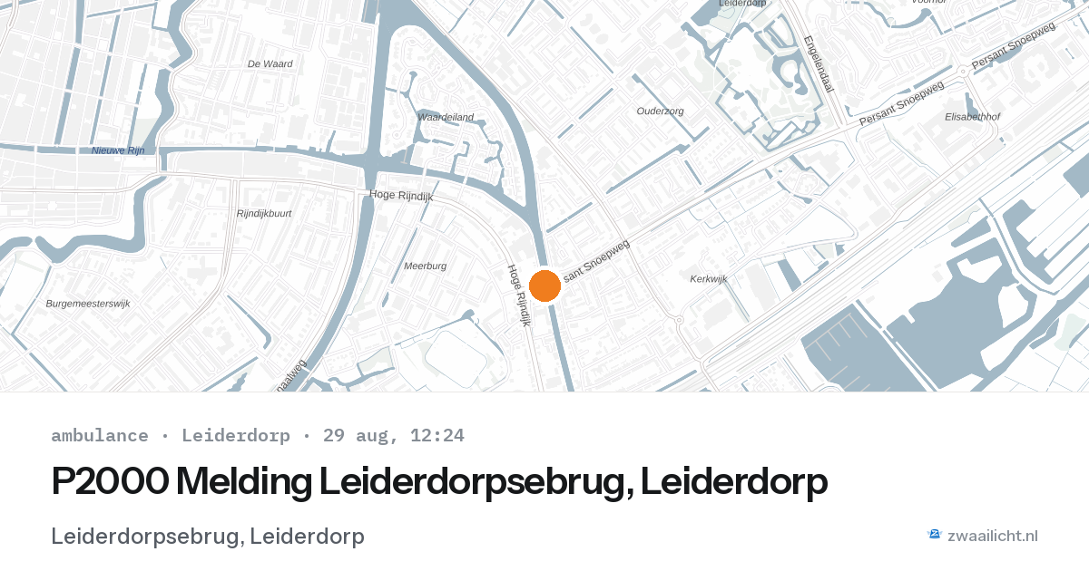 P2000 Melding Leiderdorpsebrug, Leiderdorp — 29 aug 2026