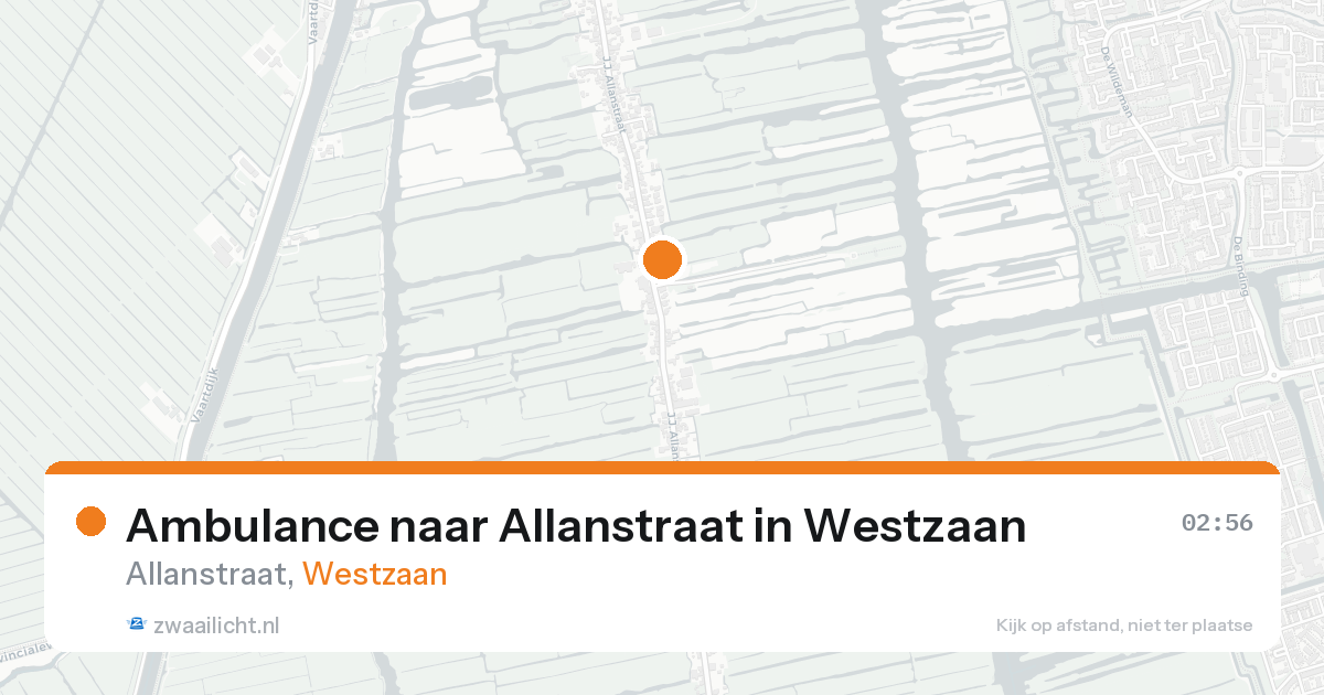 Ambulance naar Allanstraat in Westzaan — 17 aug 2026